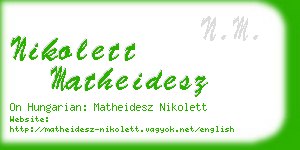 nikolett matheidesz business card